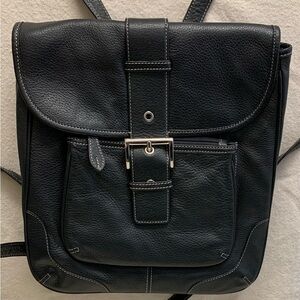 Jones New York genuine leather black backpack